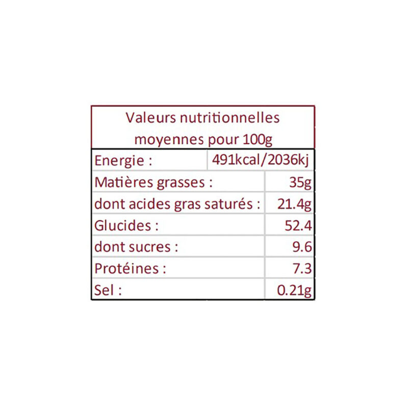 Cocass chocolat lait sans sucre valeurs nutri