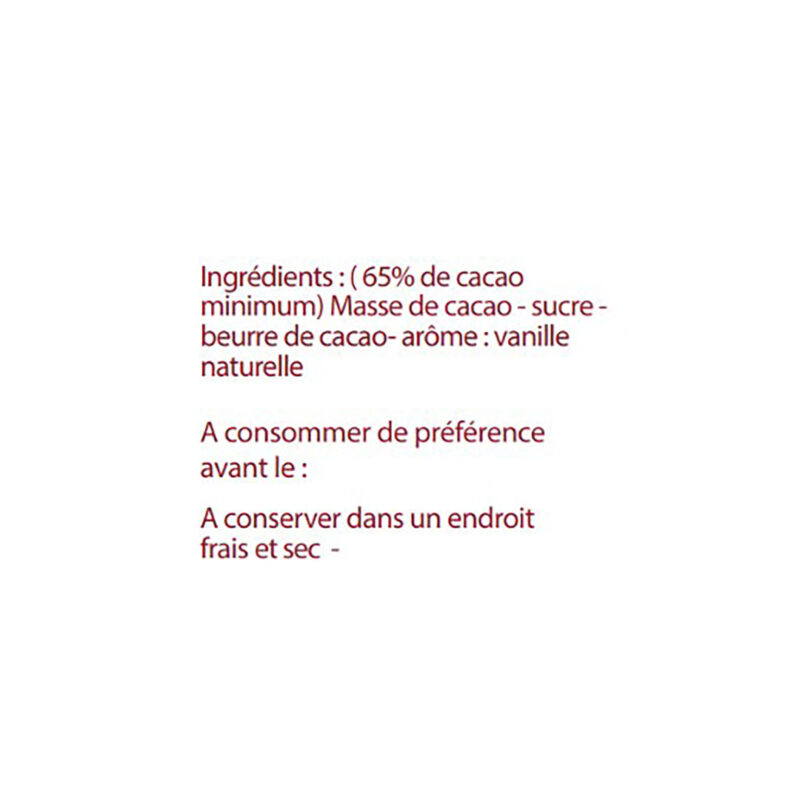 Cocass chocolat noir Grenade ingrédients