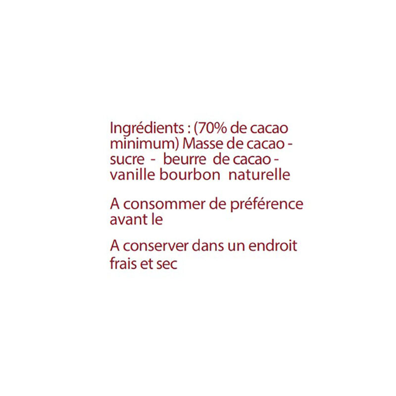 Cocass chocolat noir Brésil ingrédients