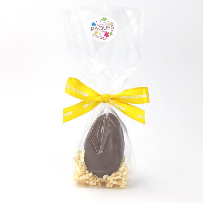 Oeuf de Poule en chocolat noir avec friture