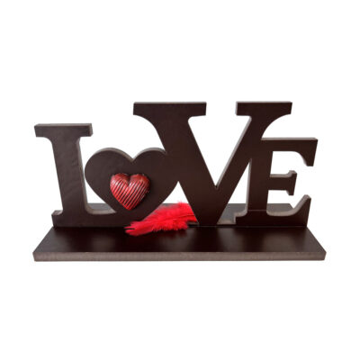 LOVE Chocolat noir, dans sa boite cadeau transparente.
