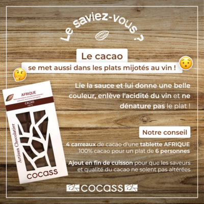 Le saviez-vous ? Le cacao se met aussi dans les plats mijotés au vin !