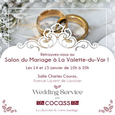 Retrouvez-nous au Salon du Mariage à La Valette les 14 & 15 janvier !
