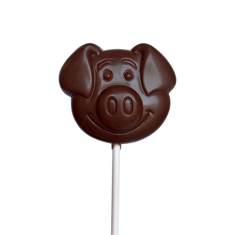 Sucette Cochon en chocolat noir