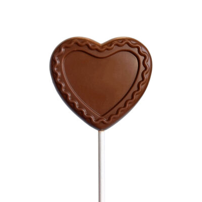 Cocass sucette coeur chocolat lait