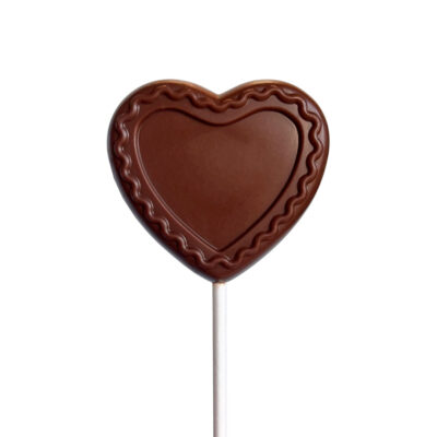 Sucette Coeur en chocolat au lait