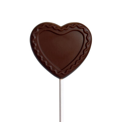 Sucette Coeur en chocolat noir