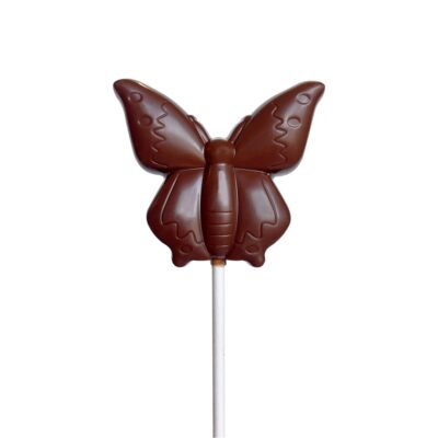 Sucette Papillon en chocolat au lait